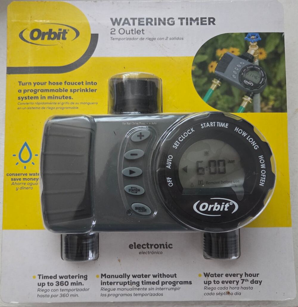 New Orbit 2-Outlet Digital Watering Timer - NWT Garden